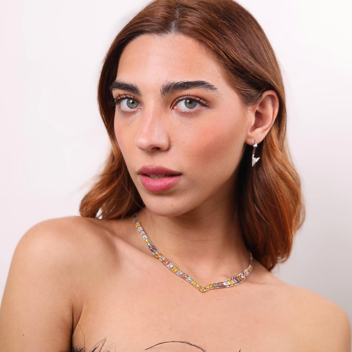 Triple Toned Herringbone Chain