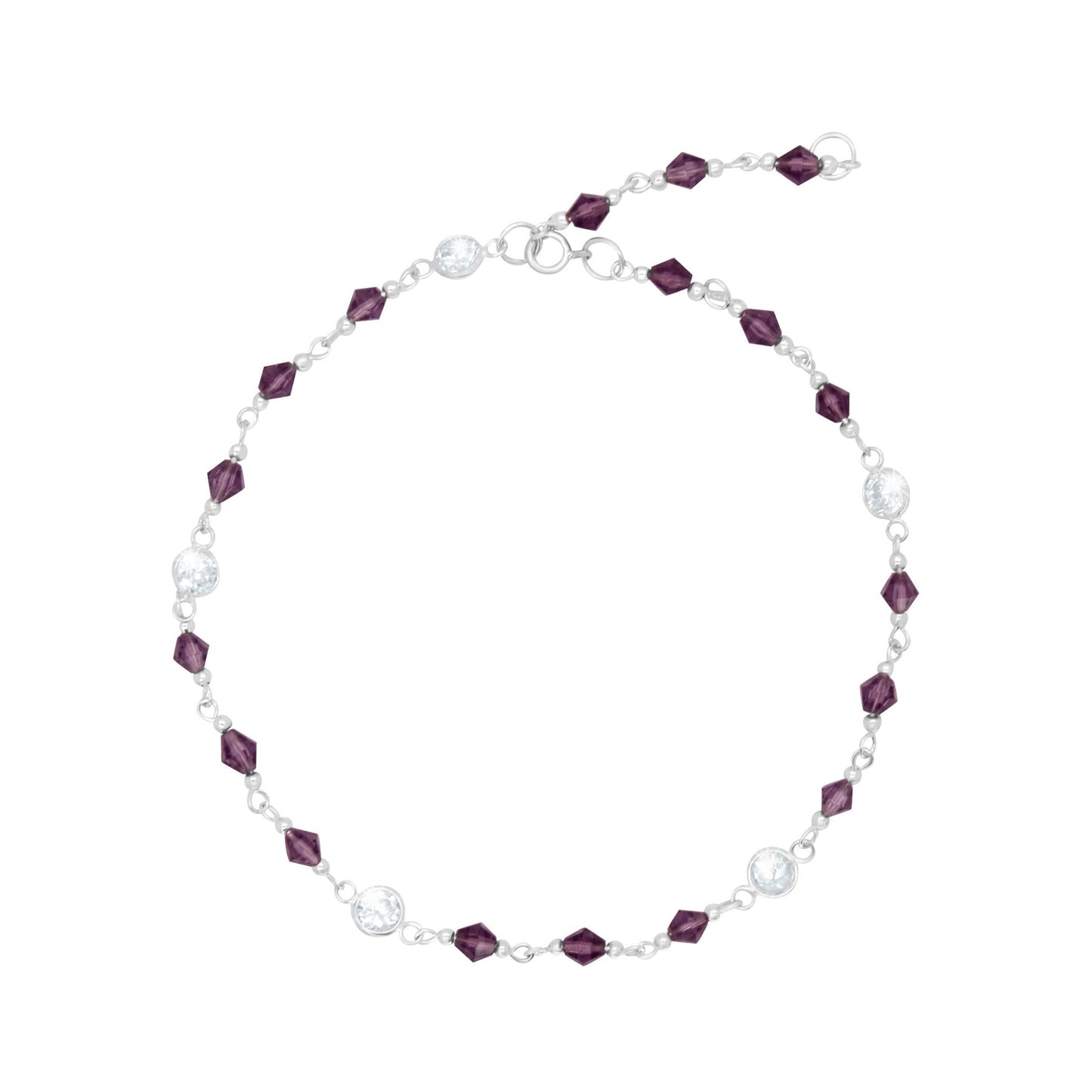 Amethyst Zircon Anklet