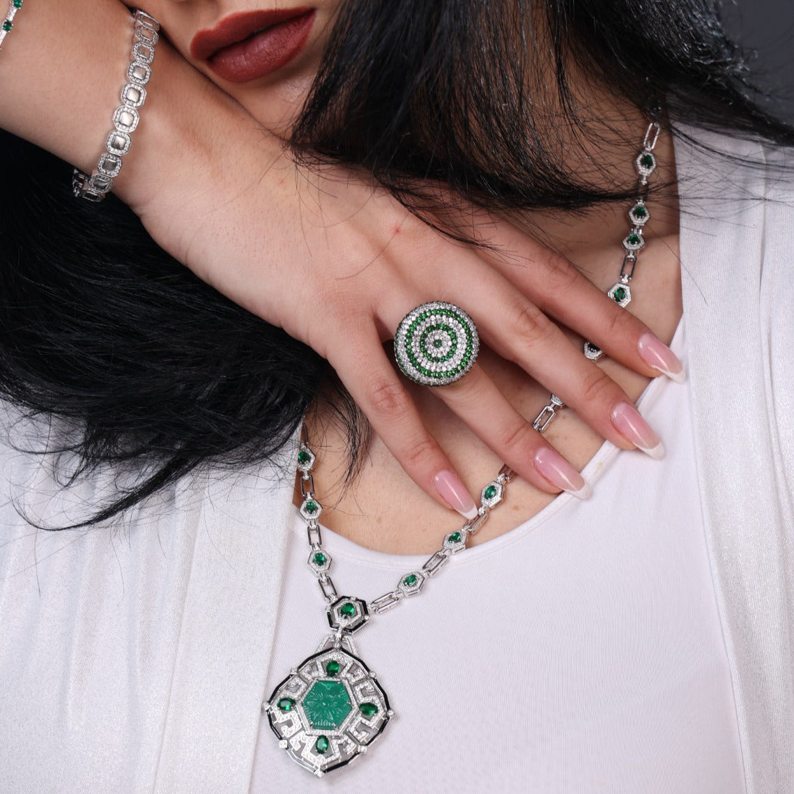 Emerald Mosaic Set