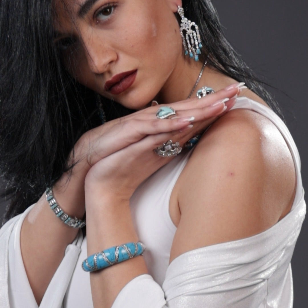 Azure Wave Sterling Silver Cuff