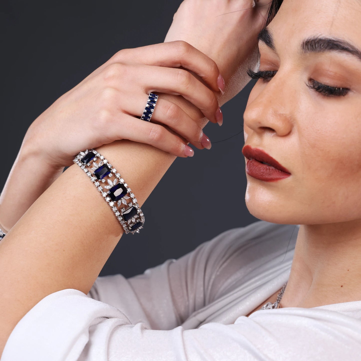 Sapphire Blue Statement Bracelet