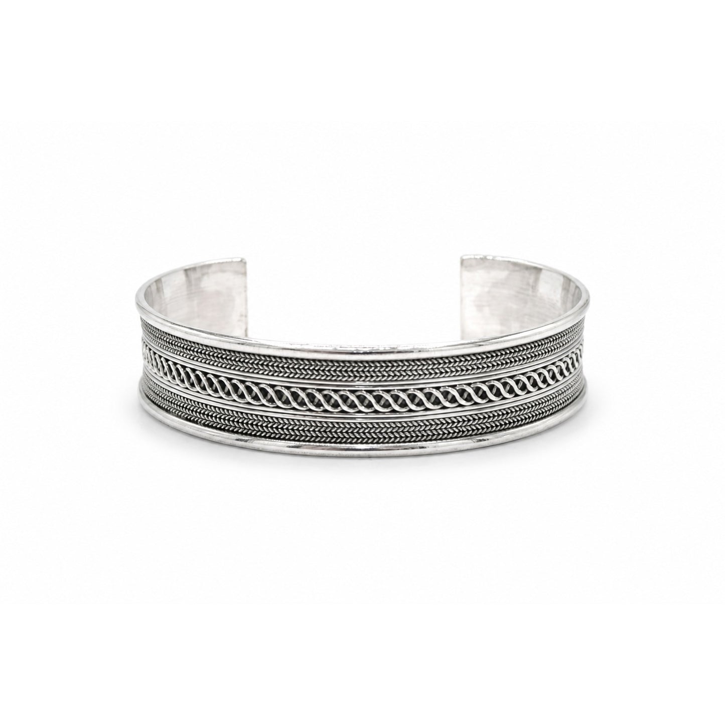 Braided Rope Weave Oxidized Bangle