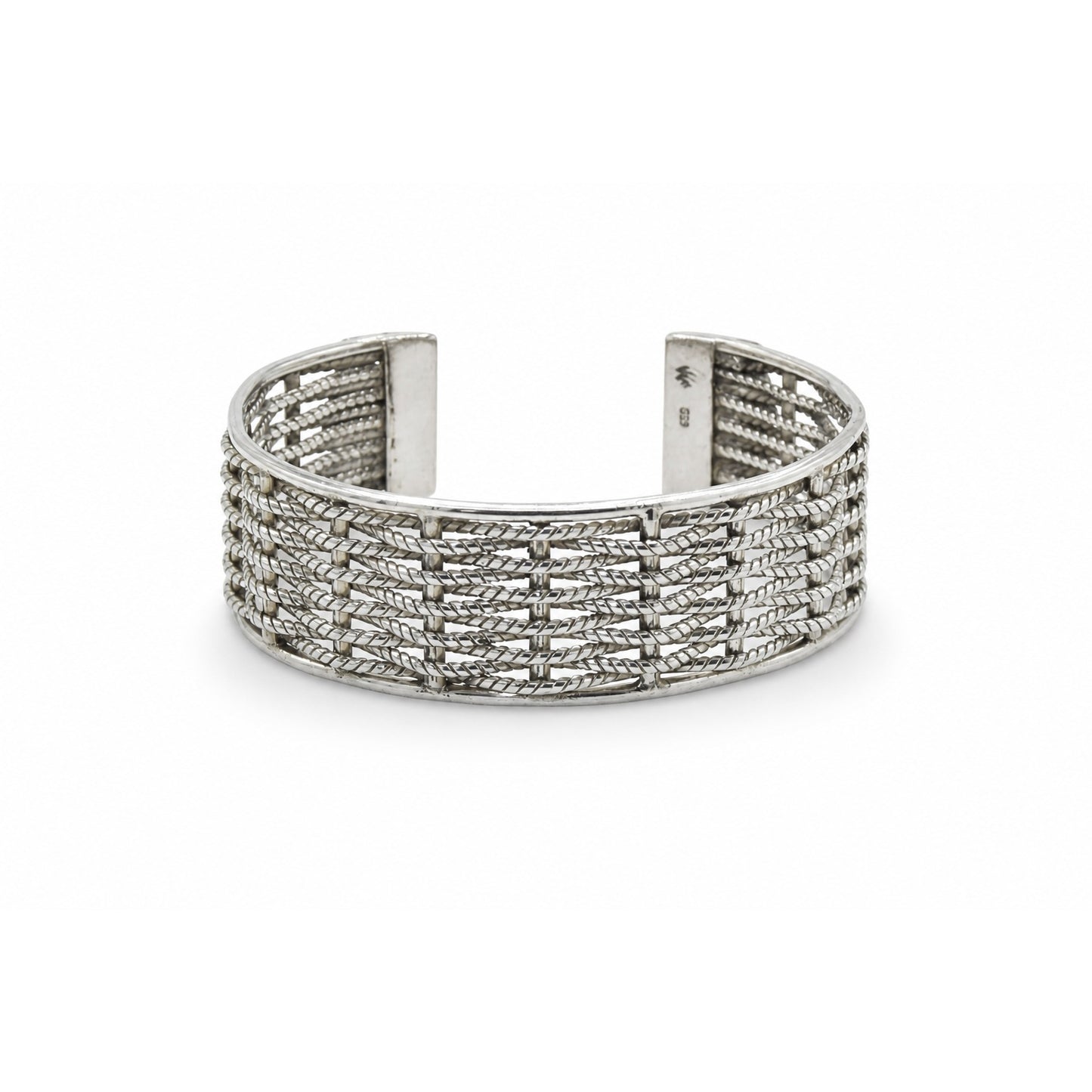 Woven Rope Lattice Oxidized Bangle