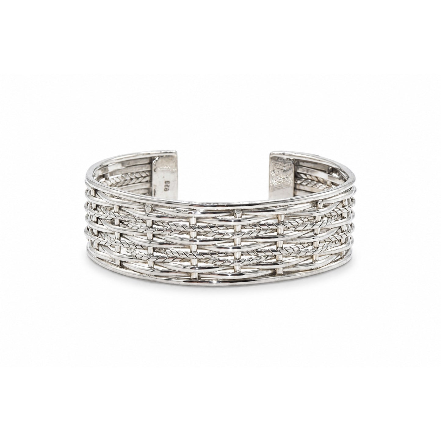Woven Wire Cuff Oxidized Bangle
