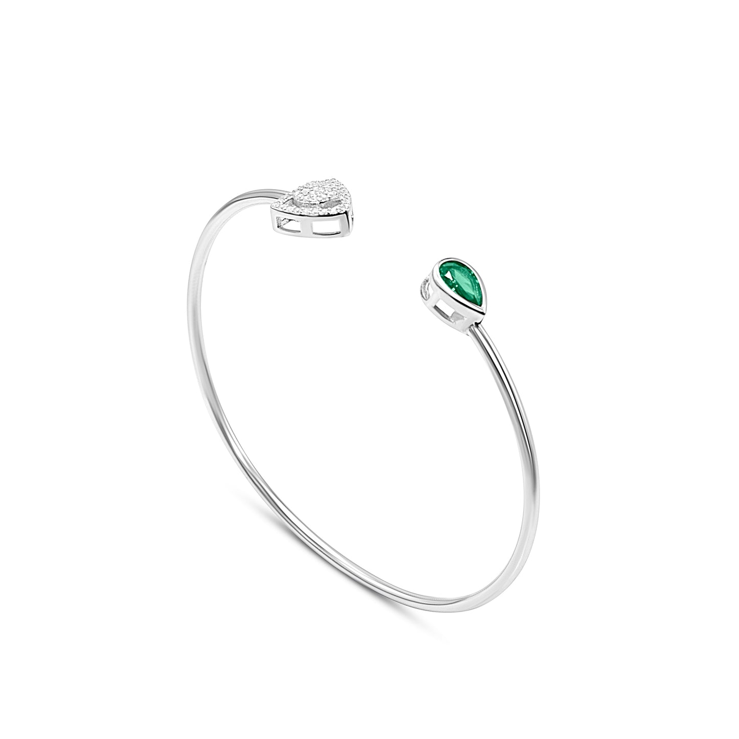 Trillion Halo & Pear Cut Dual Form Bangle