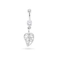 Silver Leaf Zircon Dangle Earring image