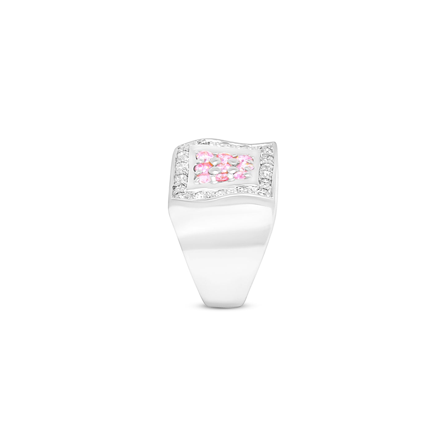 Elegant Pink Zircon Silver Ring
