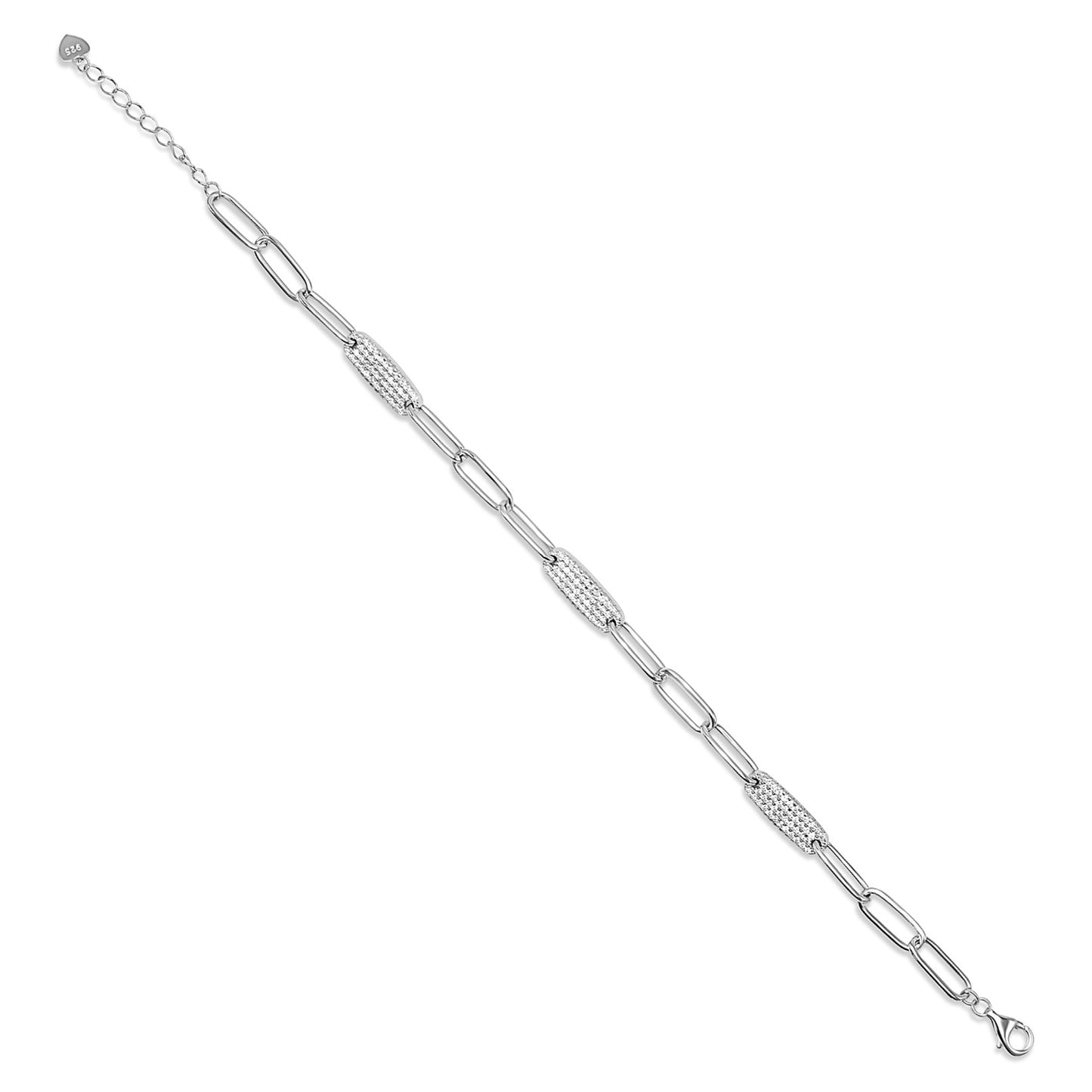 Pavé Paperclip Link Bracelet