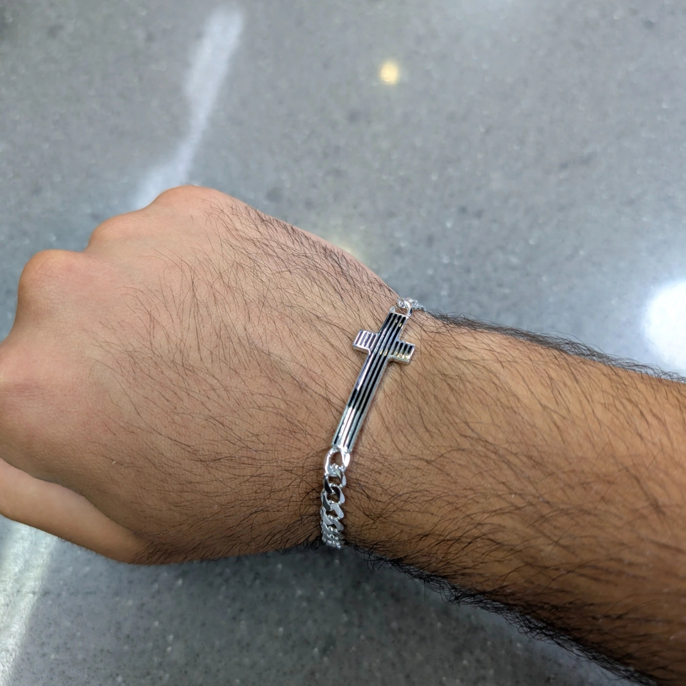 Lined Cross Bracelet