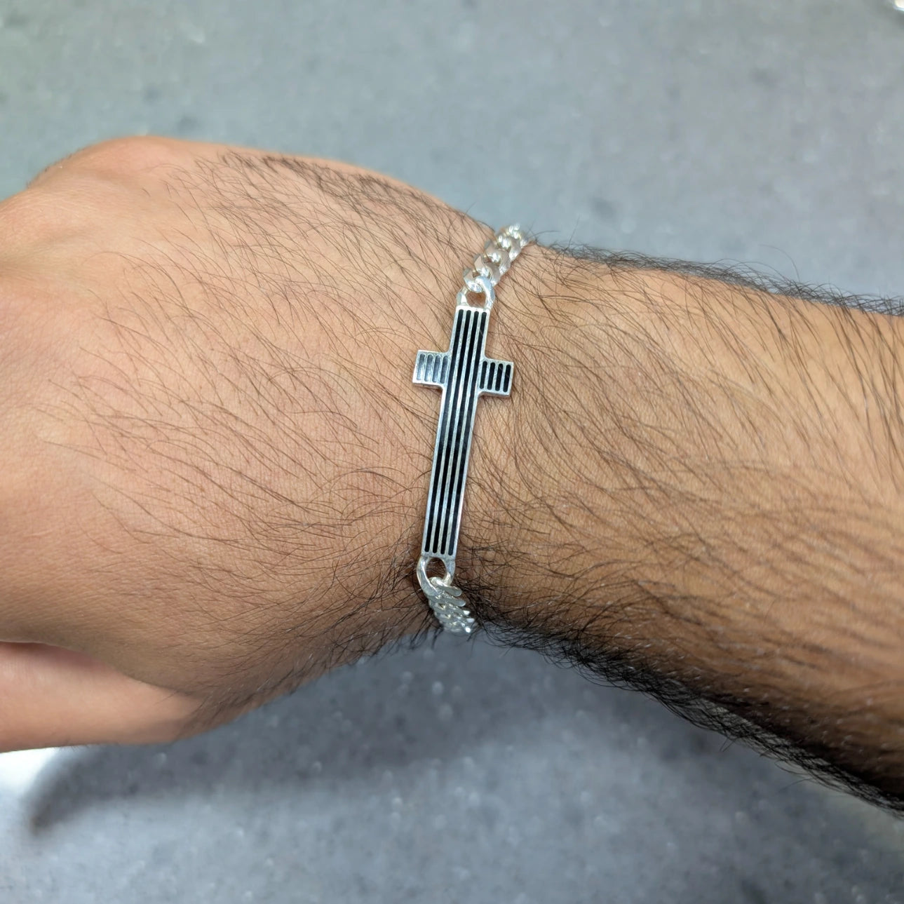 Lined Cross Bracelet
