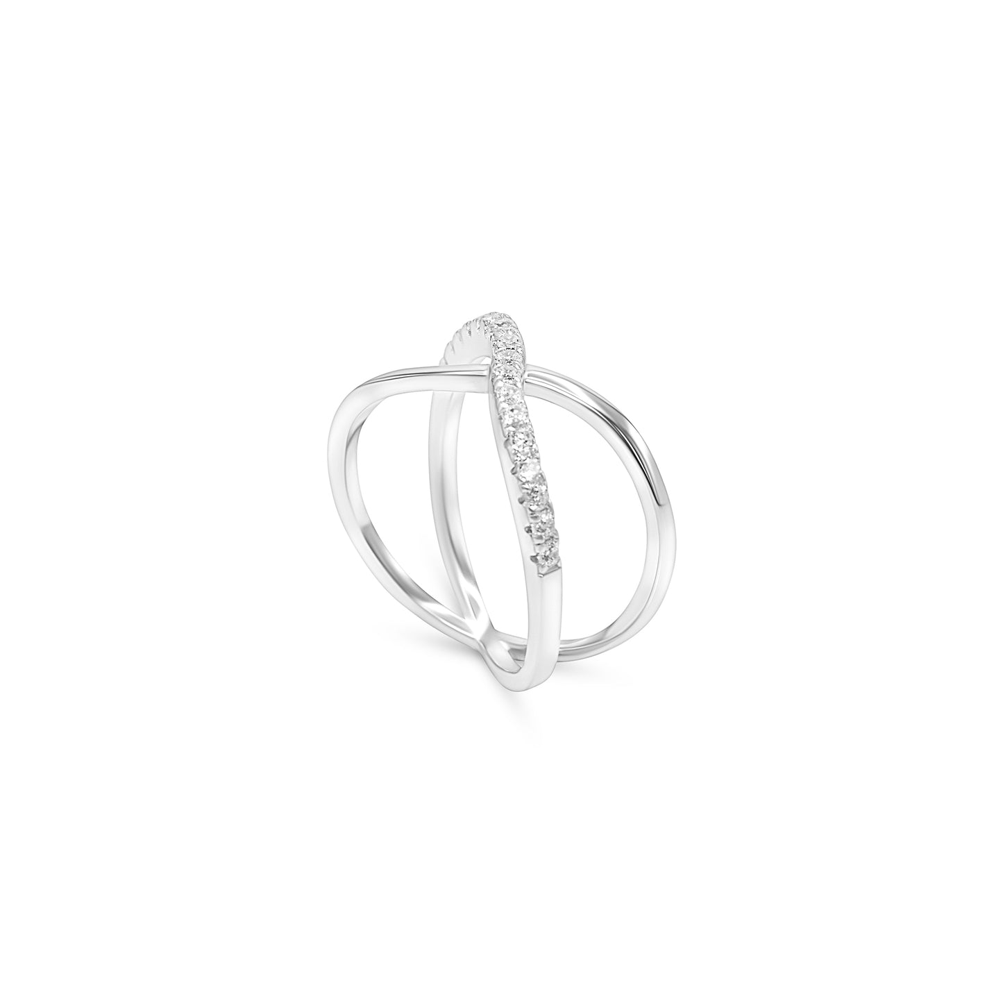 Sparkling X Crossover Ring