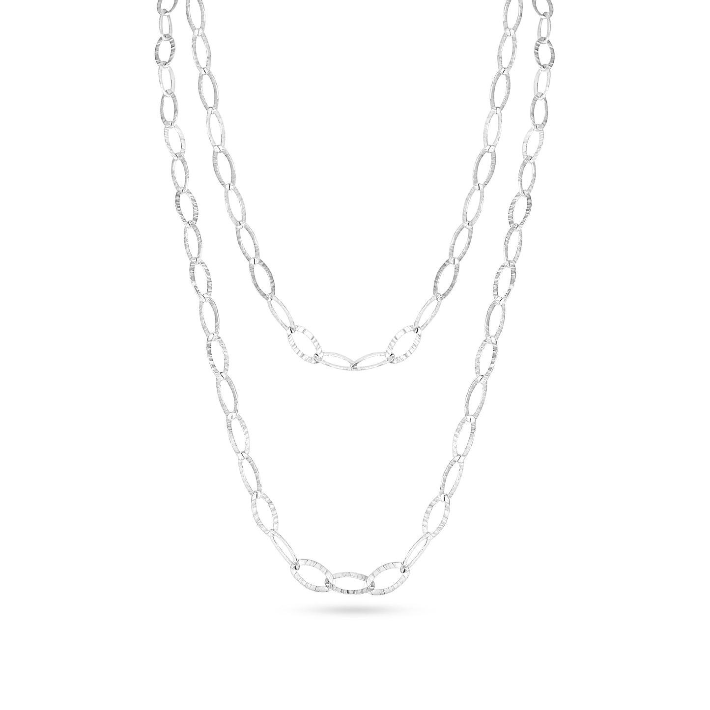 Adjustable Textured Oval Necklace