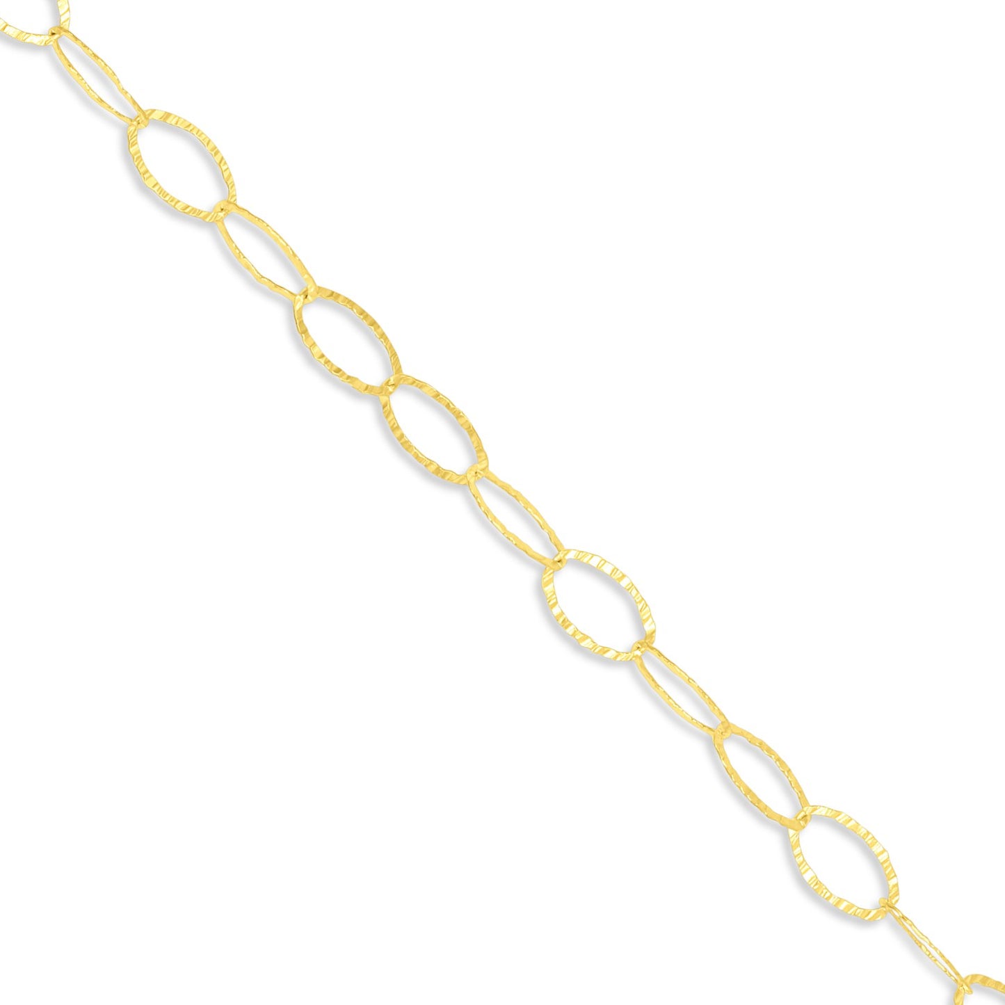 Adjustable textured Oval Link Necklace