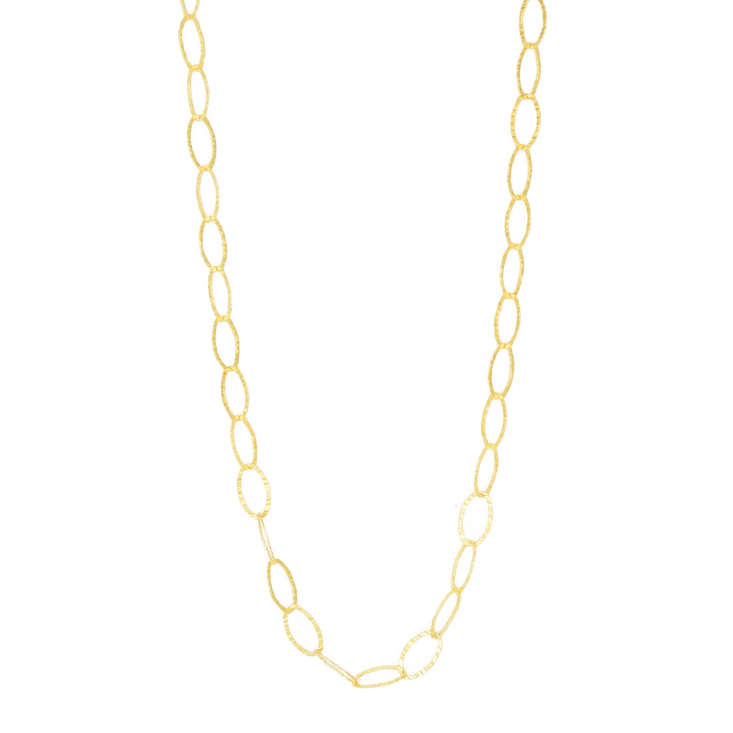 Adjustable textured Oval Link Necklace