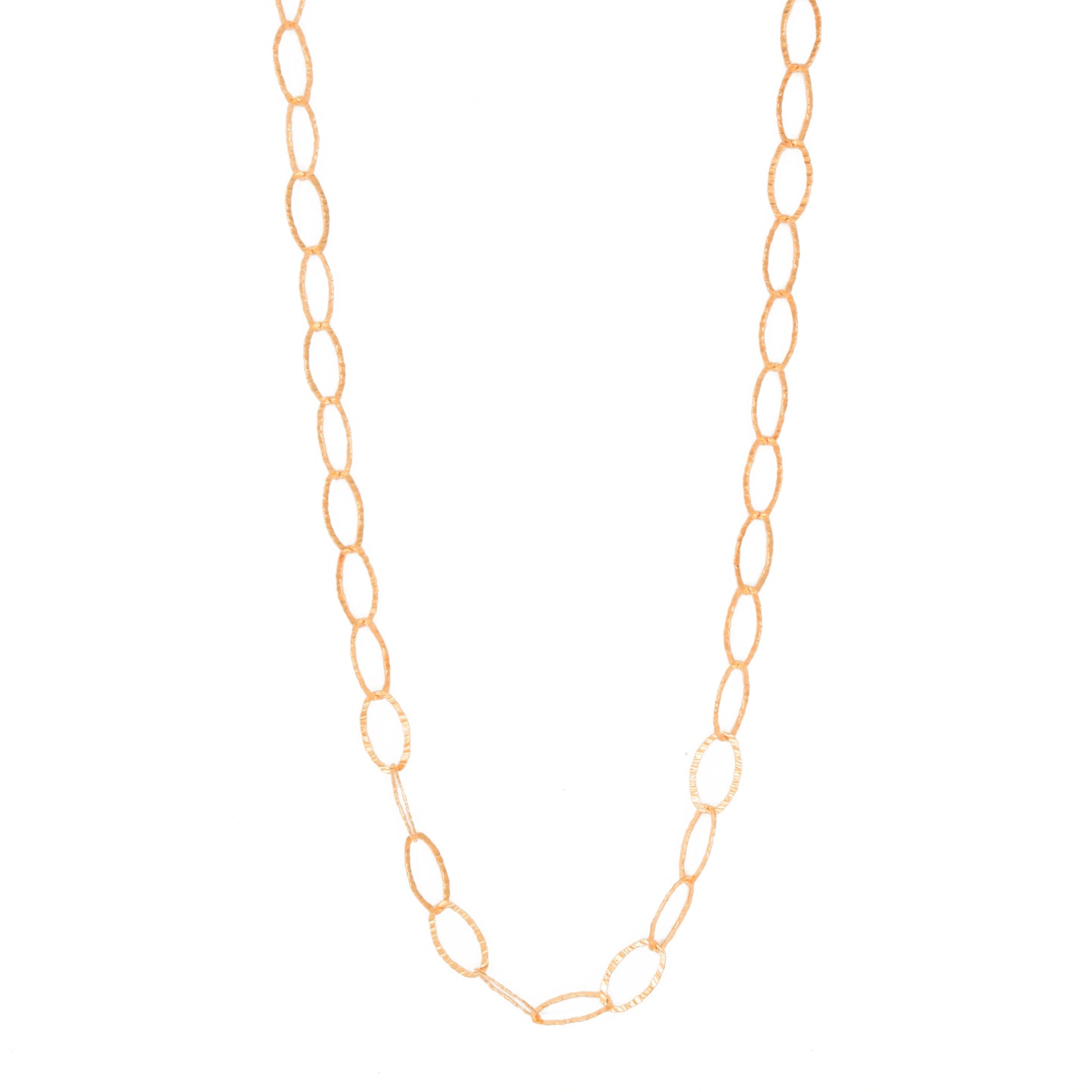 Adjustable textured Oval Link Necklace