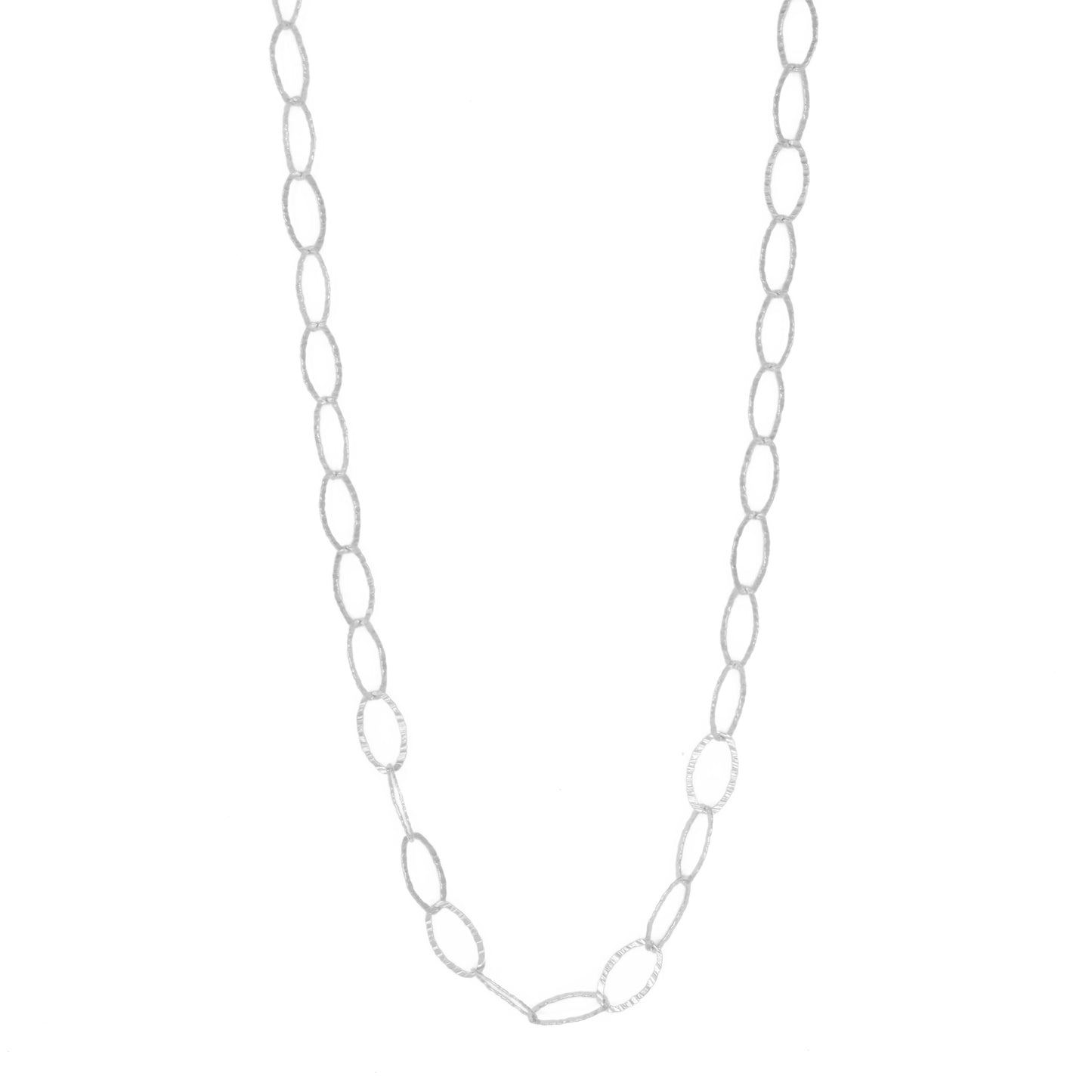 Adjustable textured Oval Link Necklace