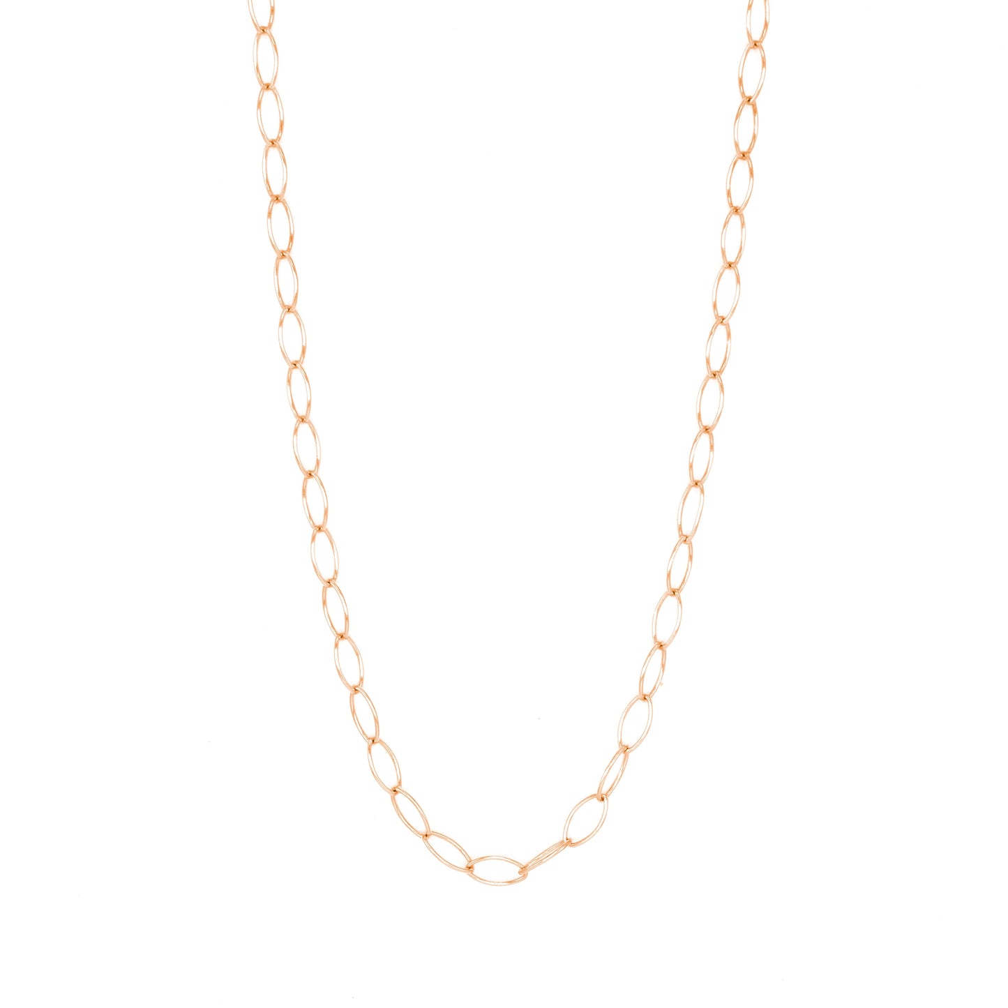 Adjustable Smooth Long Oval Link Necklace