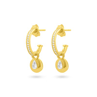 Elegant Drop Hoop Earrings image