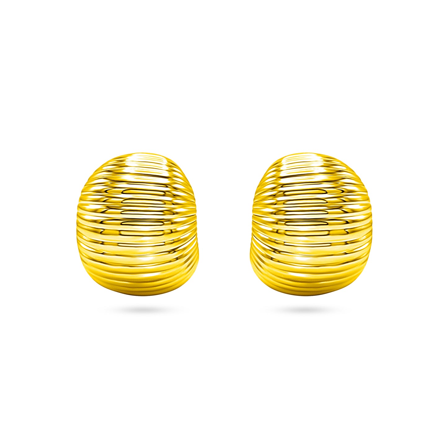 Ribbed Crescent Hoop Earrings