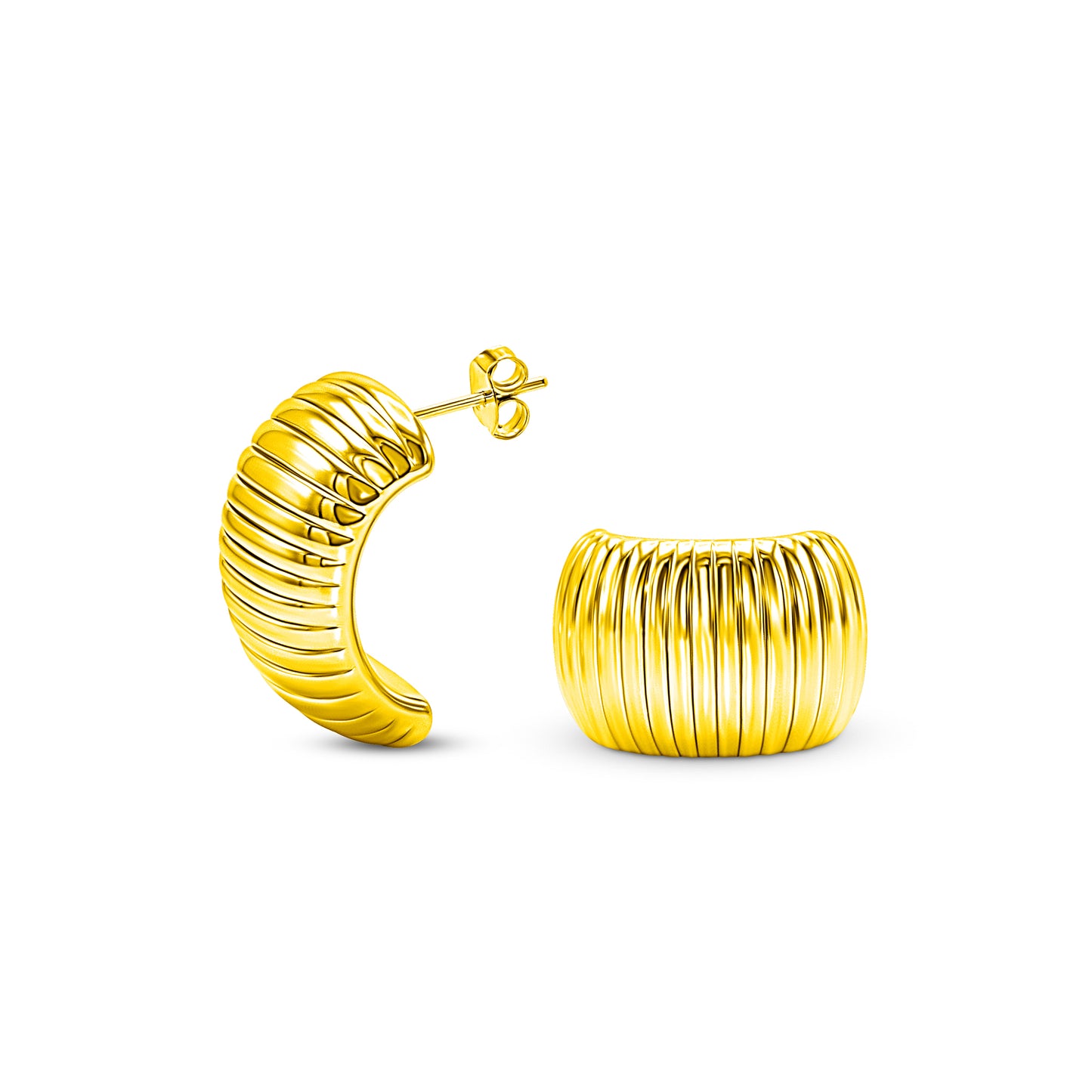 Crescent Coil Hoop Earrings