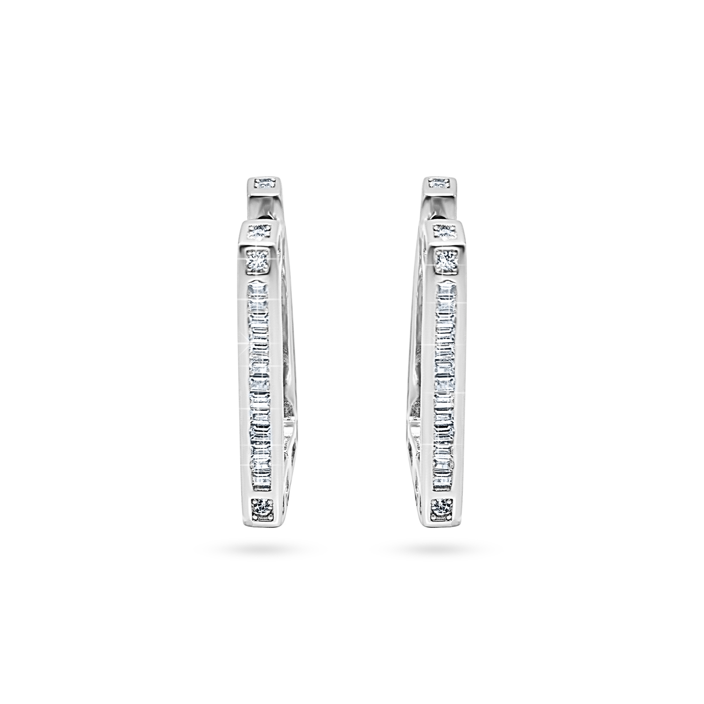 Linear Baguette Frame Earrings