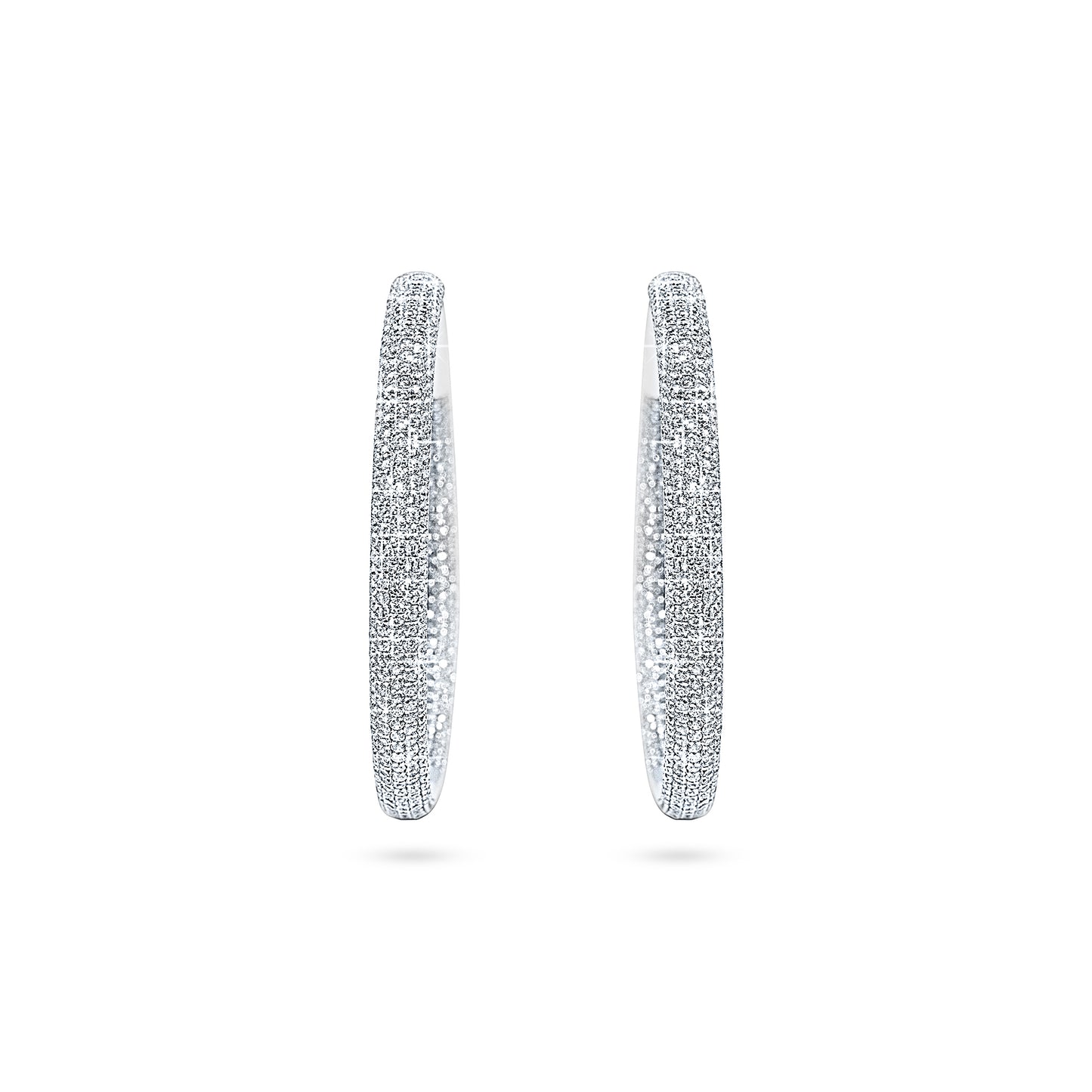 Frost Dual Pavé Hoop Earring - 4cm