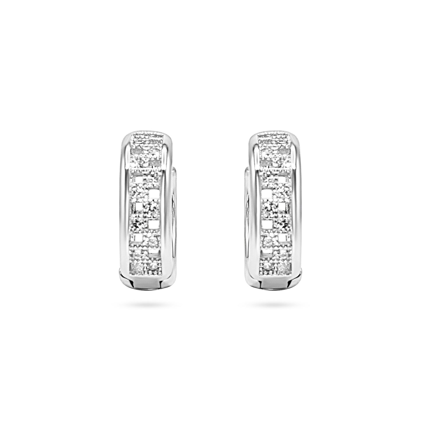 Mosaic Pavé Hoop Earrings