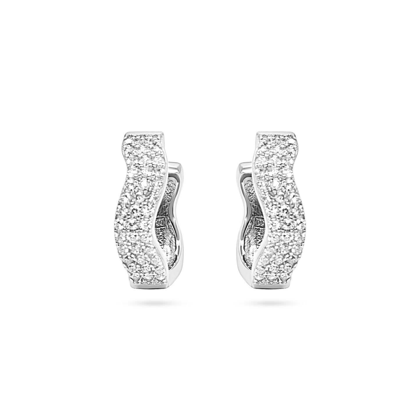 Ripple Pavé Hoop Earrings
