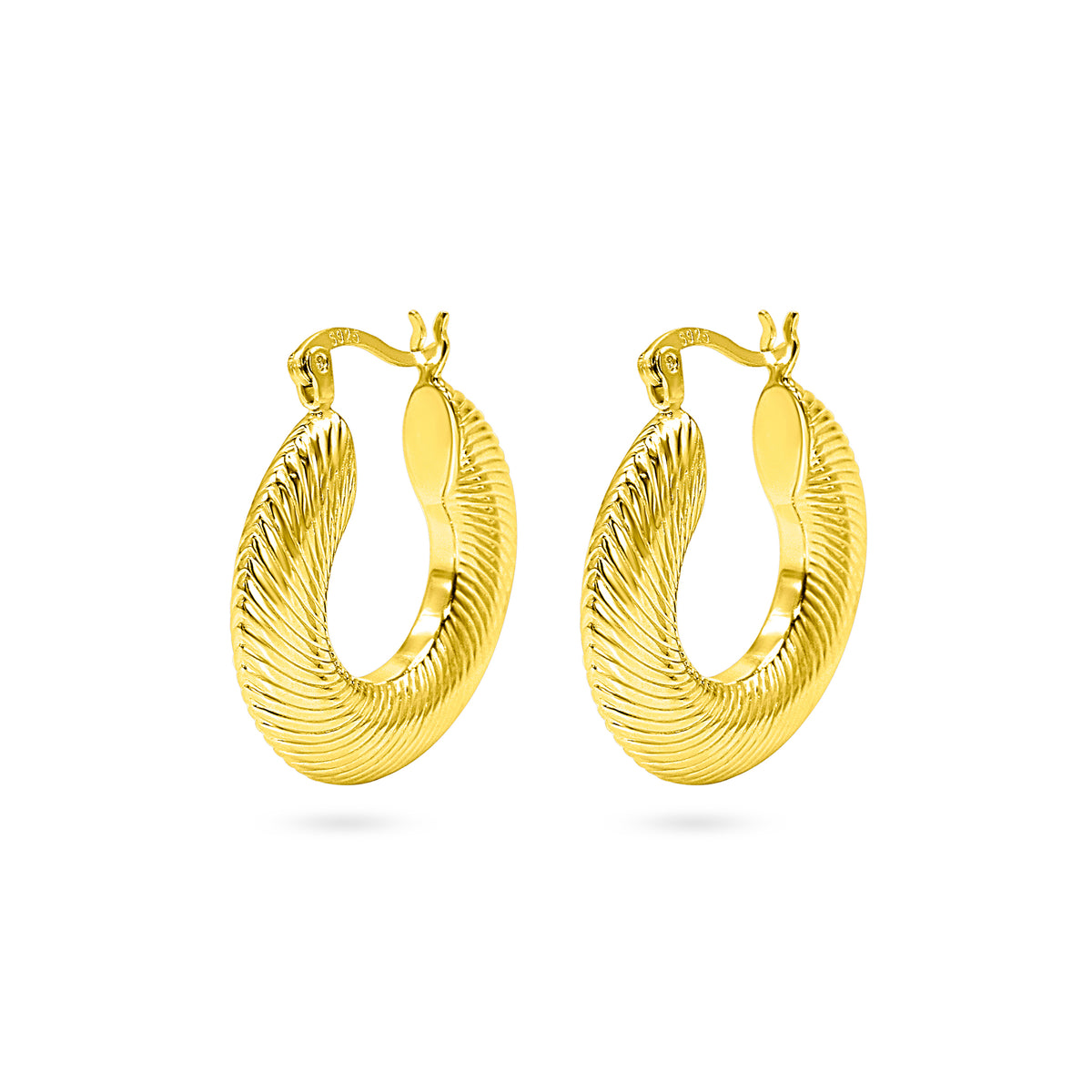 Twisted Rope Spiral Hoop Earring