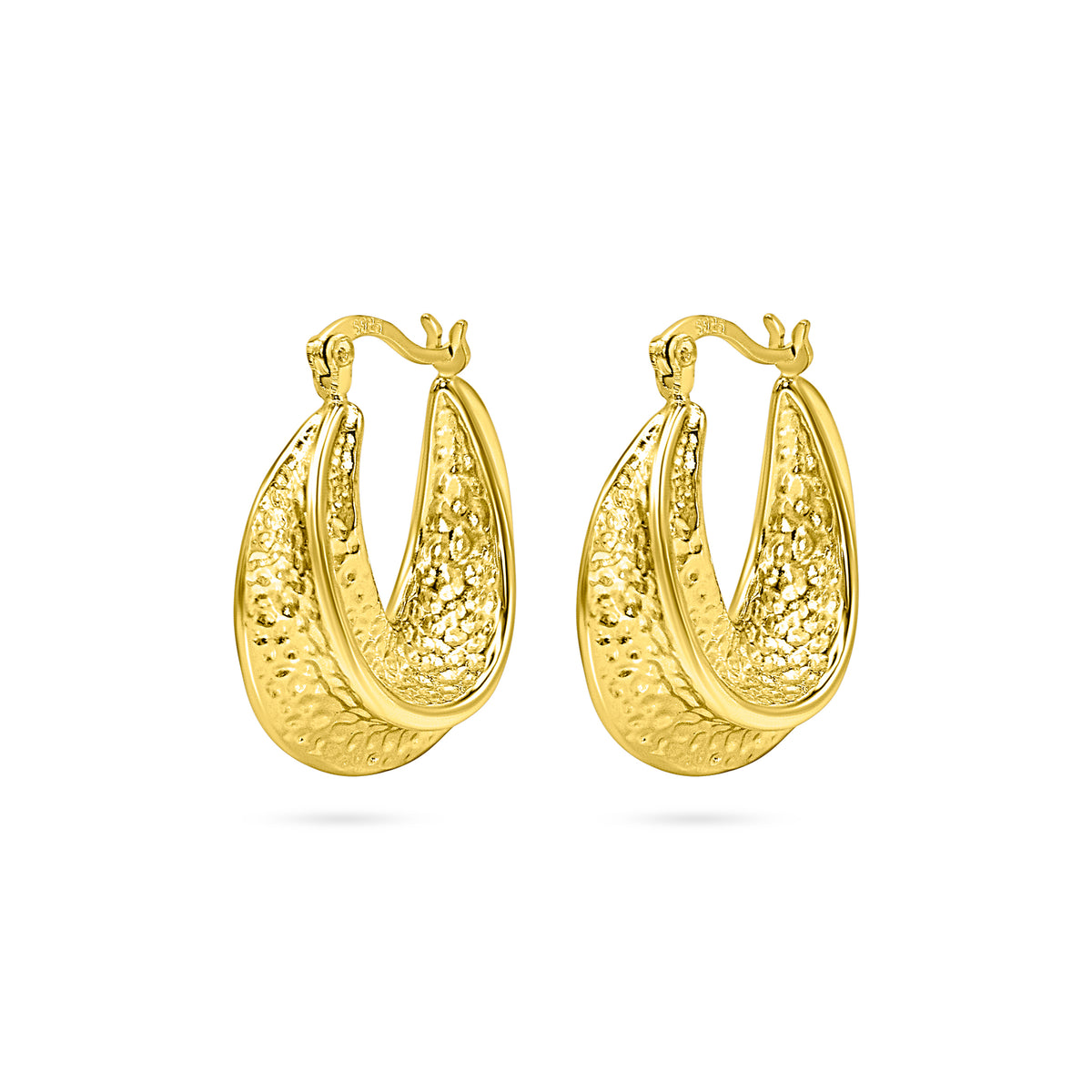 Hammered Teardrop Hoop Earring