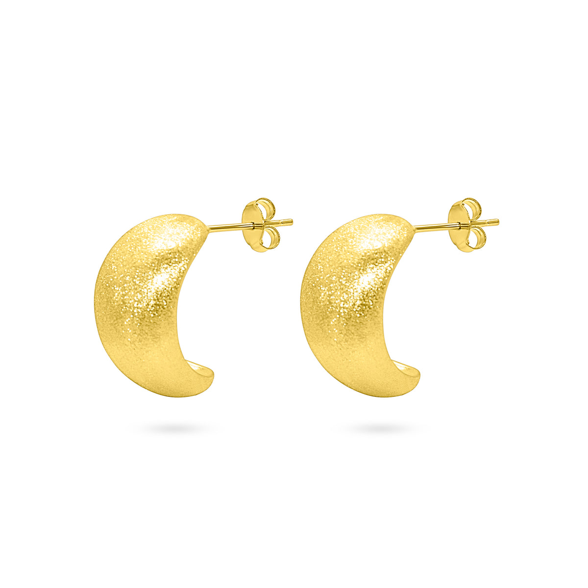 Crescent Moon Wedge Hoop Earring