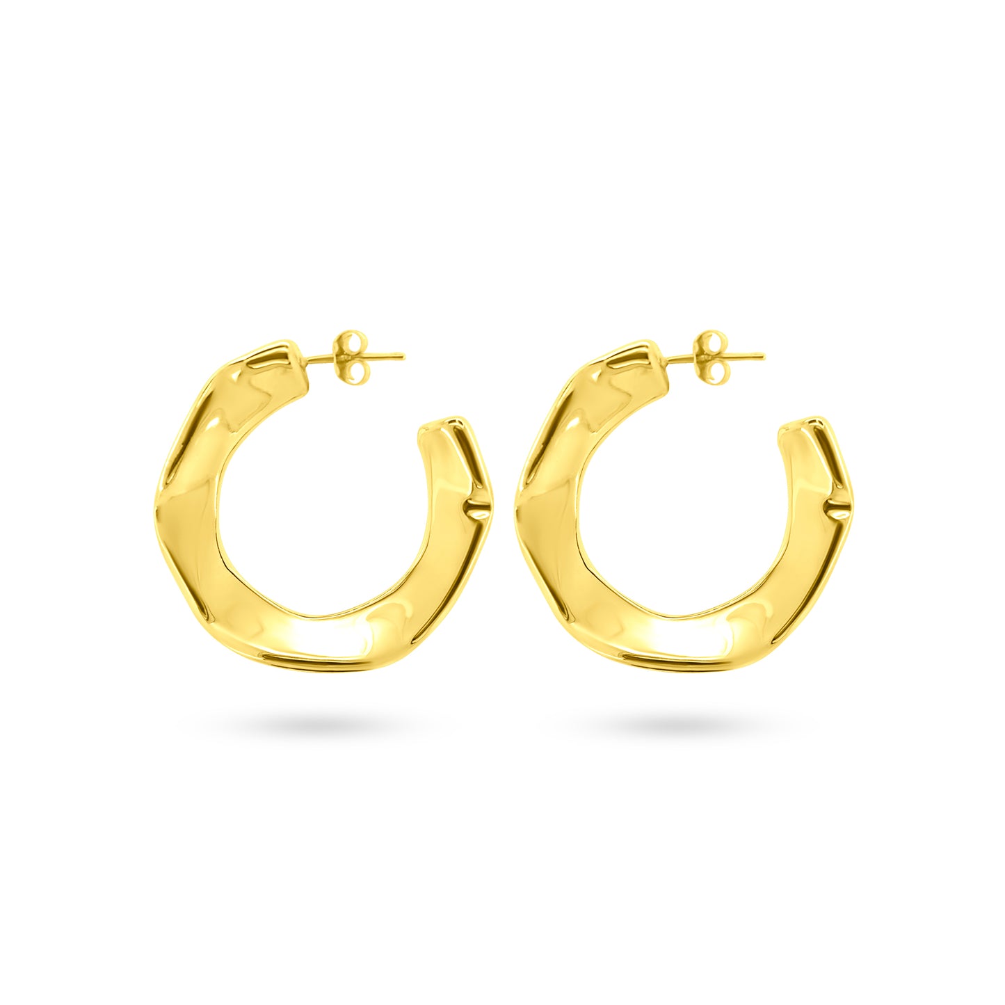 Chunky Molten Hoop Earrings
