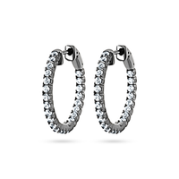 Black Rhodium Zircon Hoop Earrings image