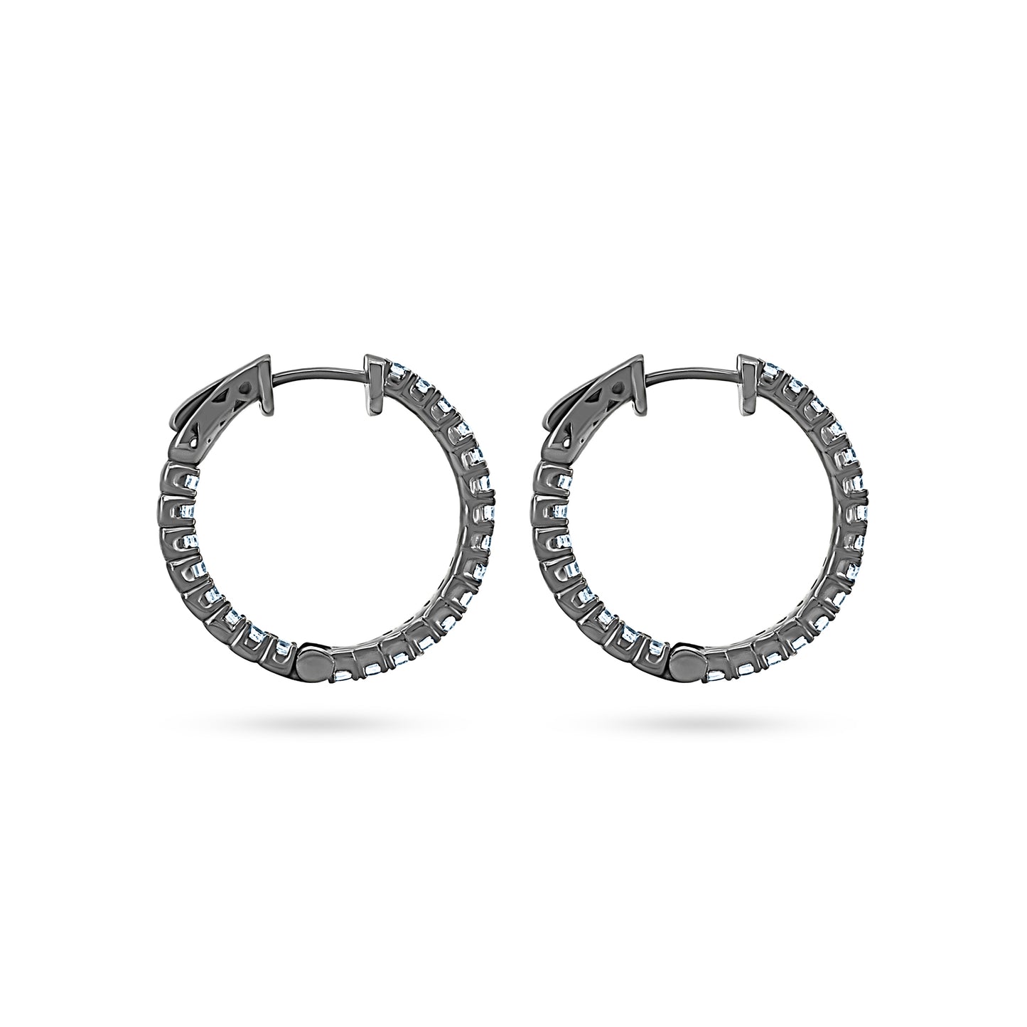 Black Rhodium Zircon Hoop Earrings