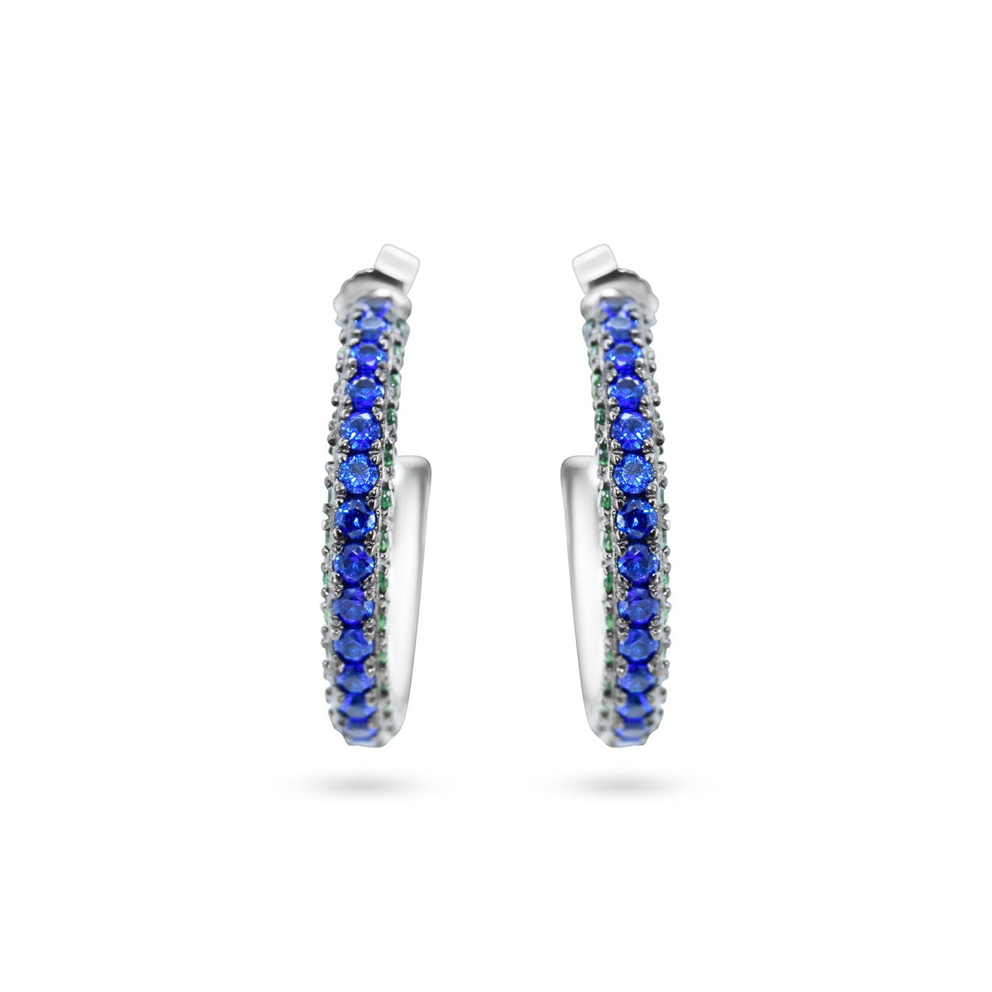 Blue Sparkle Hoops