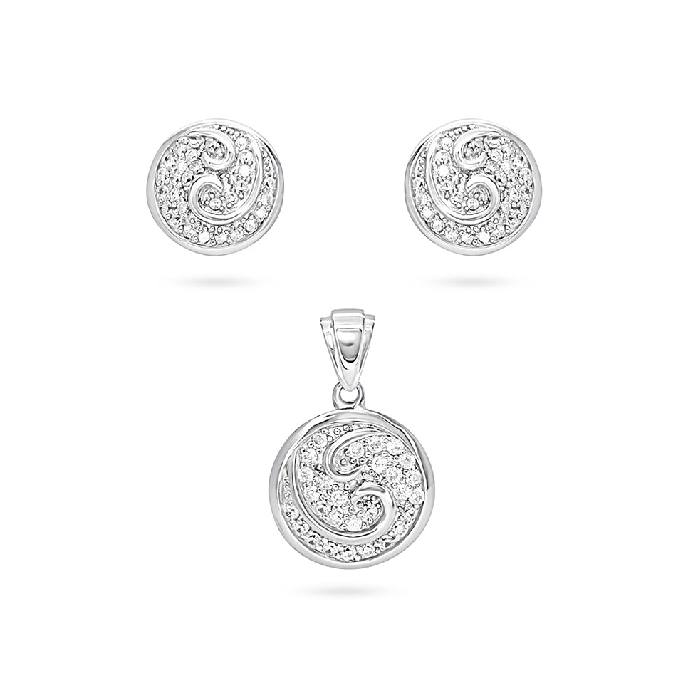 Spiral Medallion Zircon Half Set