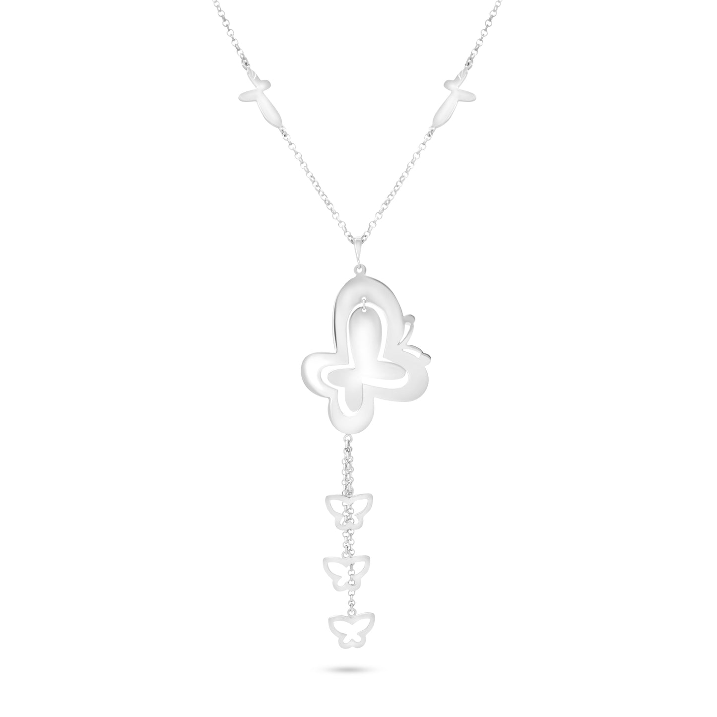 Flutterfall Silver Necklace