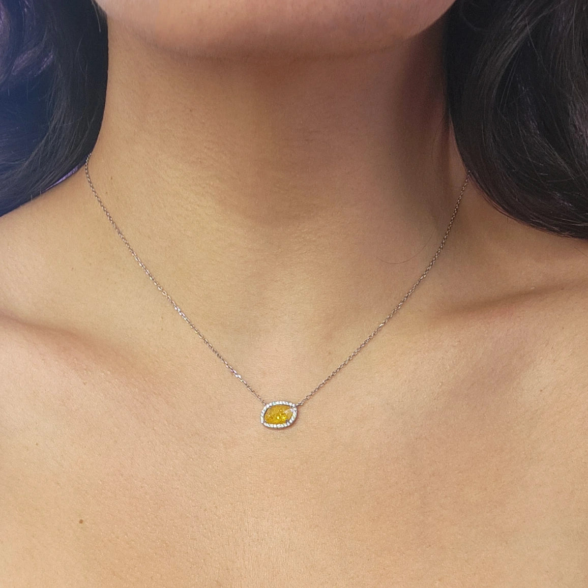 Yellow Oval Necklace