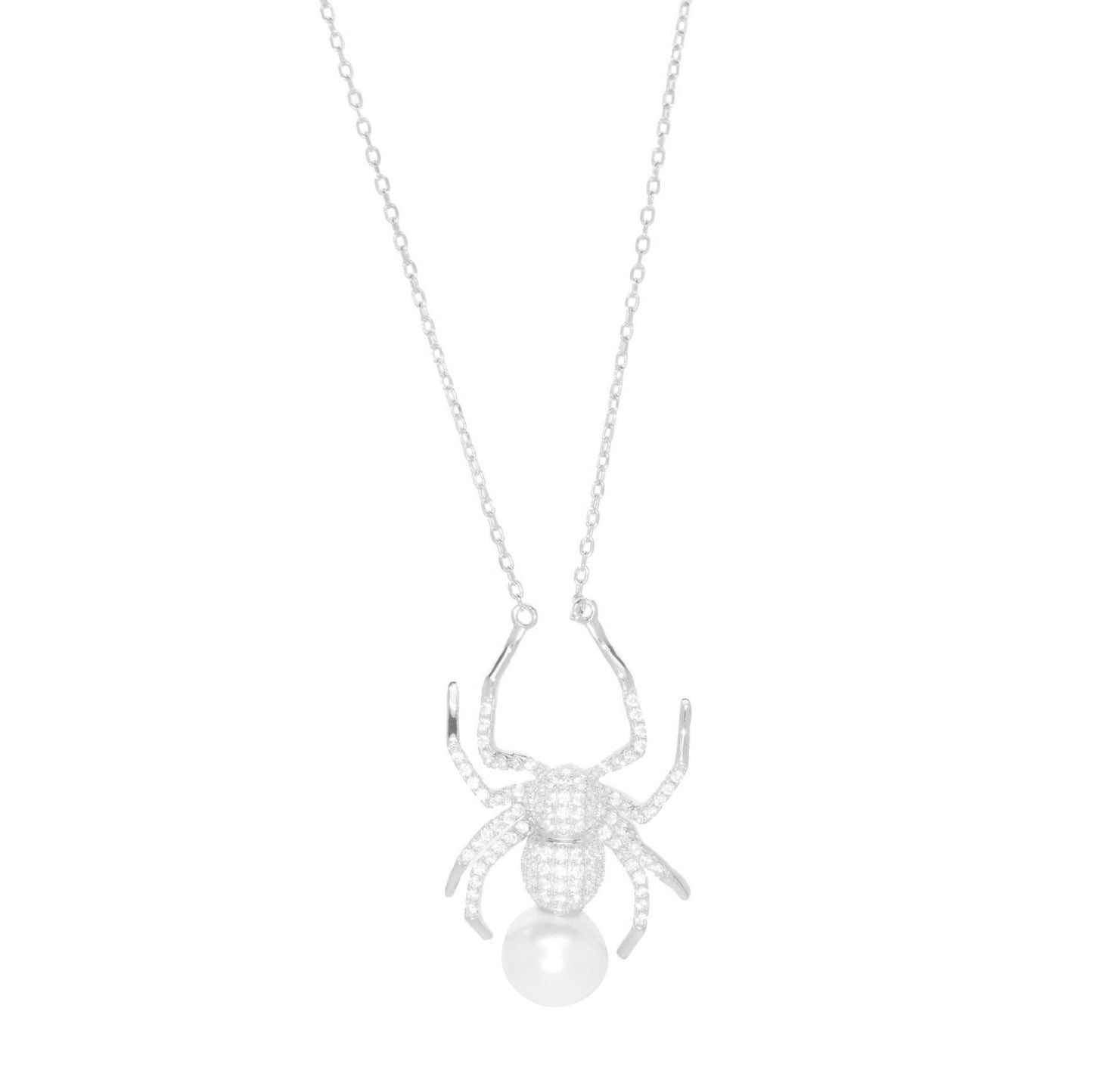 Spider Necklace with Pearl
