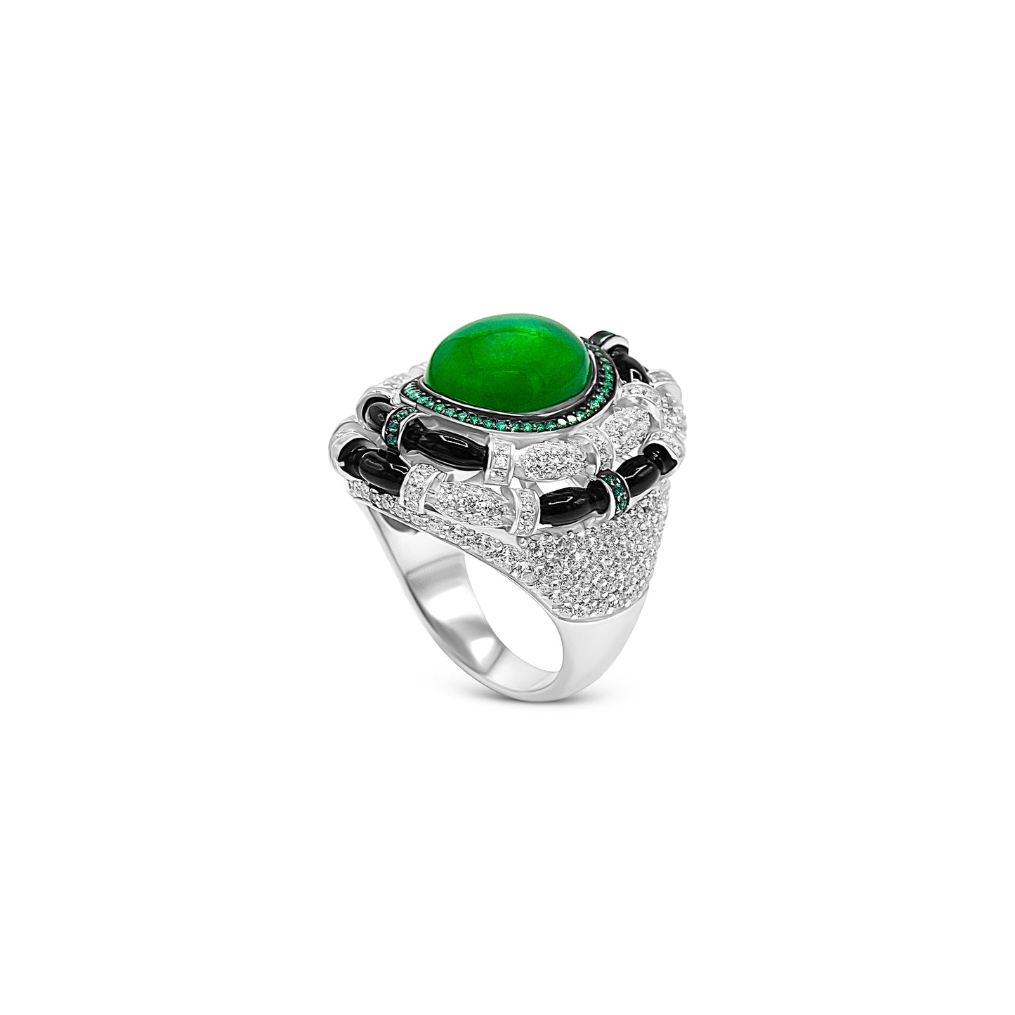 Emerald Obsidian Majesty Ring