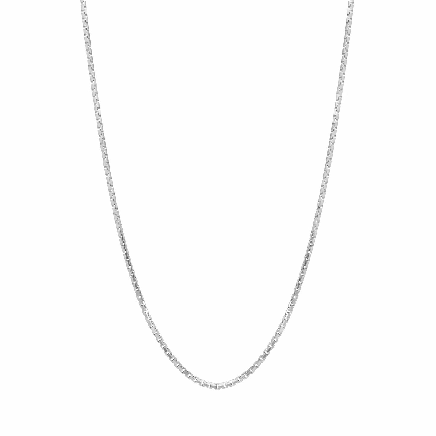 Rhodium Box Chain - 2mm
