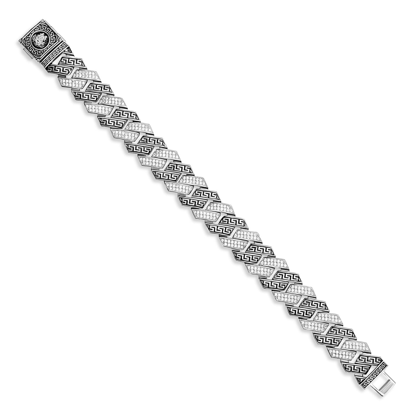 Greek Key Pavé Link Bracelet