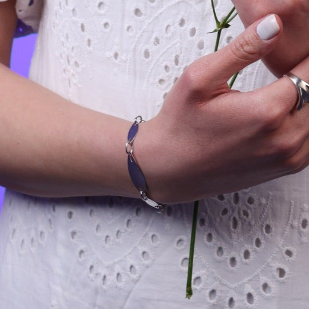 Elongated Silver Bracelet