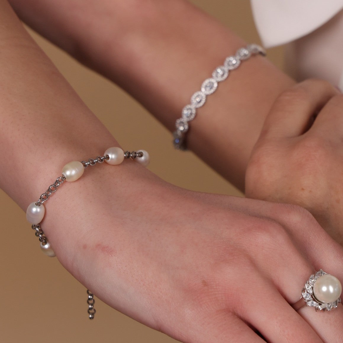 Elegant Pearl Charm Bracelet