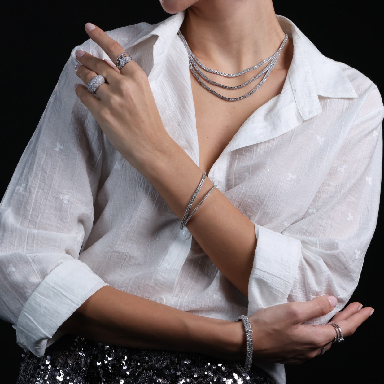 Slim Pavé Tennis Bangle
