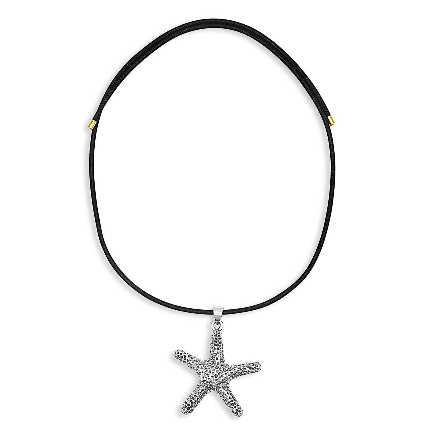 Necklace with a starfish pendant on a white background
