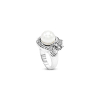 Elegant Pearl & Zircon Halo Ring image