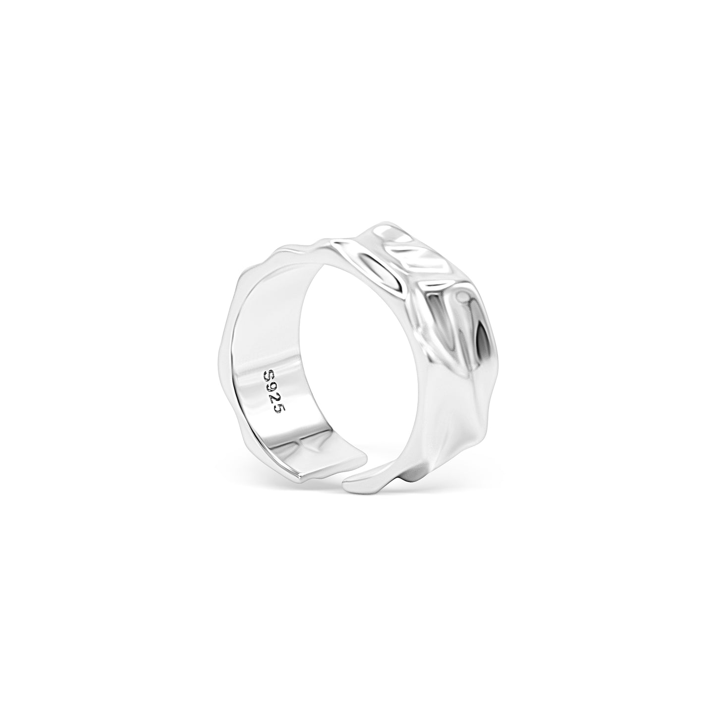Flowing Silver Wave Ring
