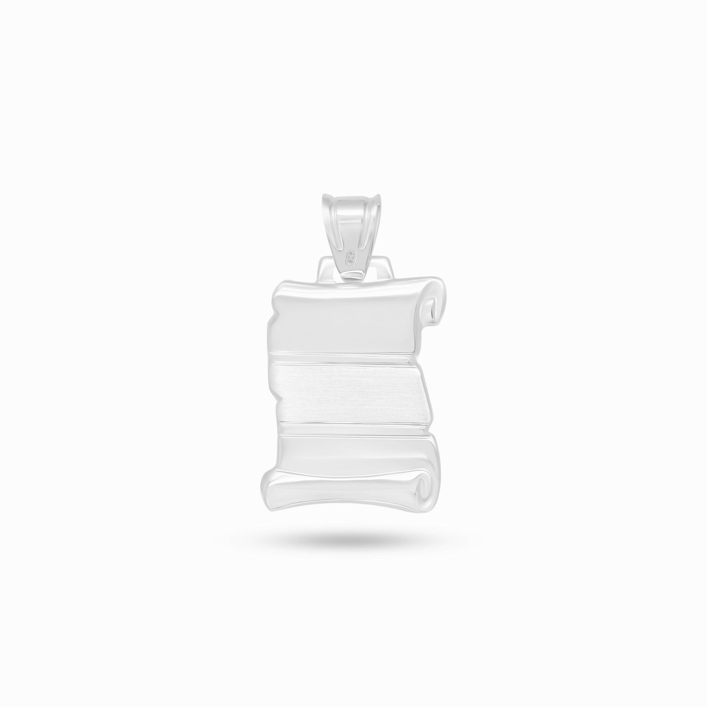 Engravable Scroll Pendant - Matt Horizontal Stipe