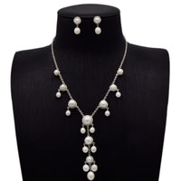 Elegant Pearl Cascade Necklace Set image